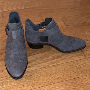Vince Camuto Gray Suede Studded Booties